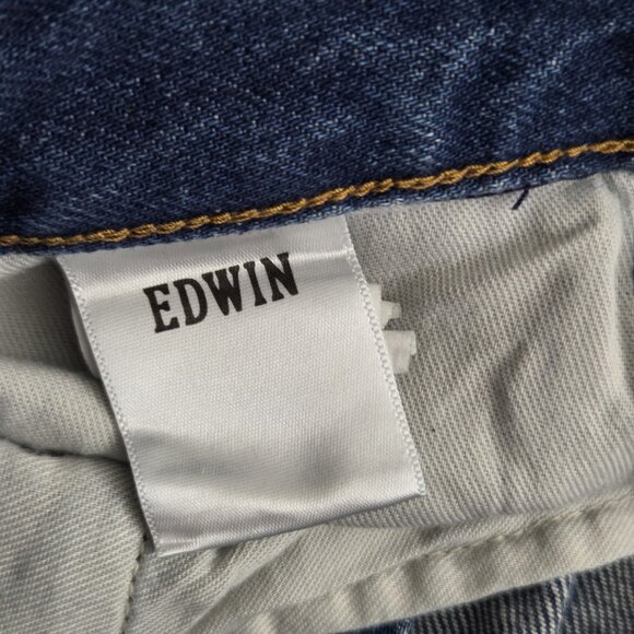 Edwin High Rise Flare Jeans Women's SZ 31 Averi Distressed Dark Wash - Picture 10 of 12